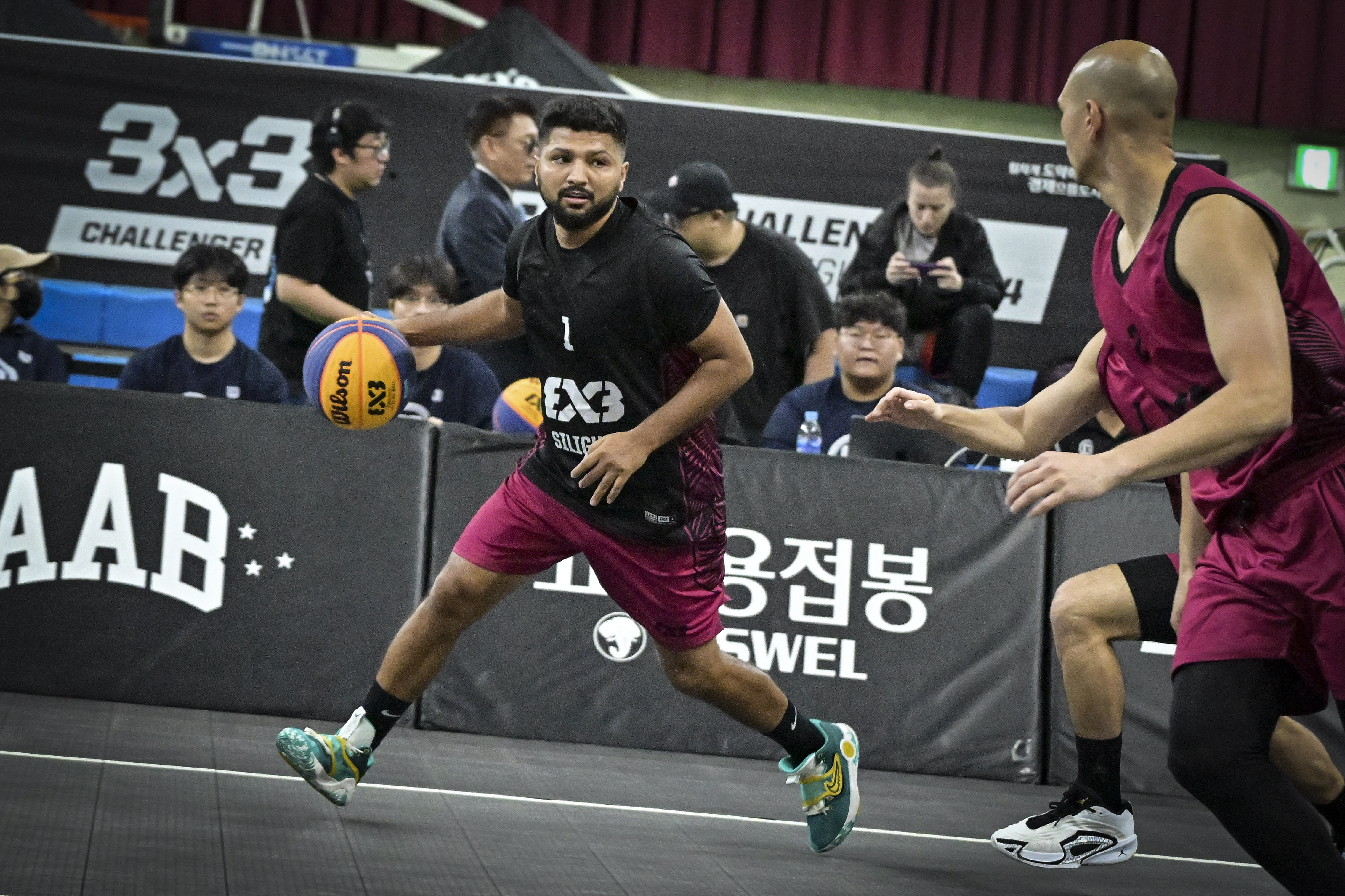 India 3x3 Basketball player driving to the basket at FIBA Challenger