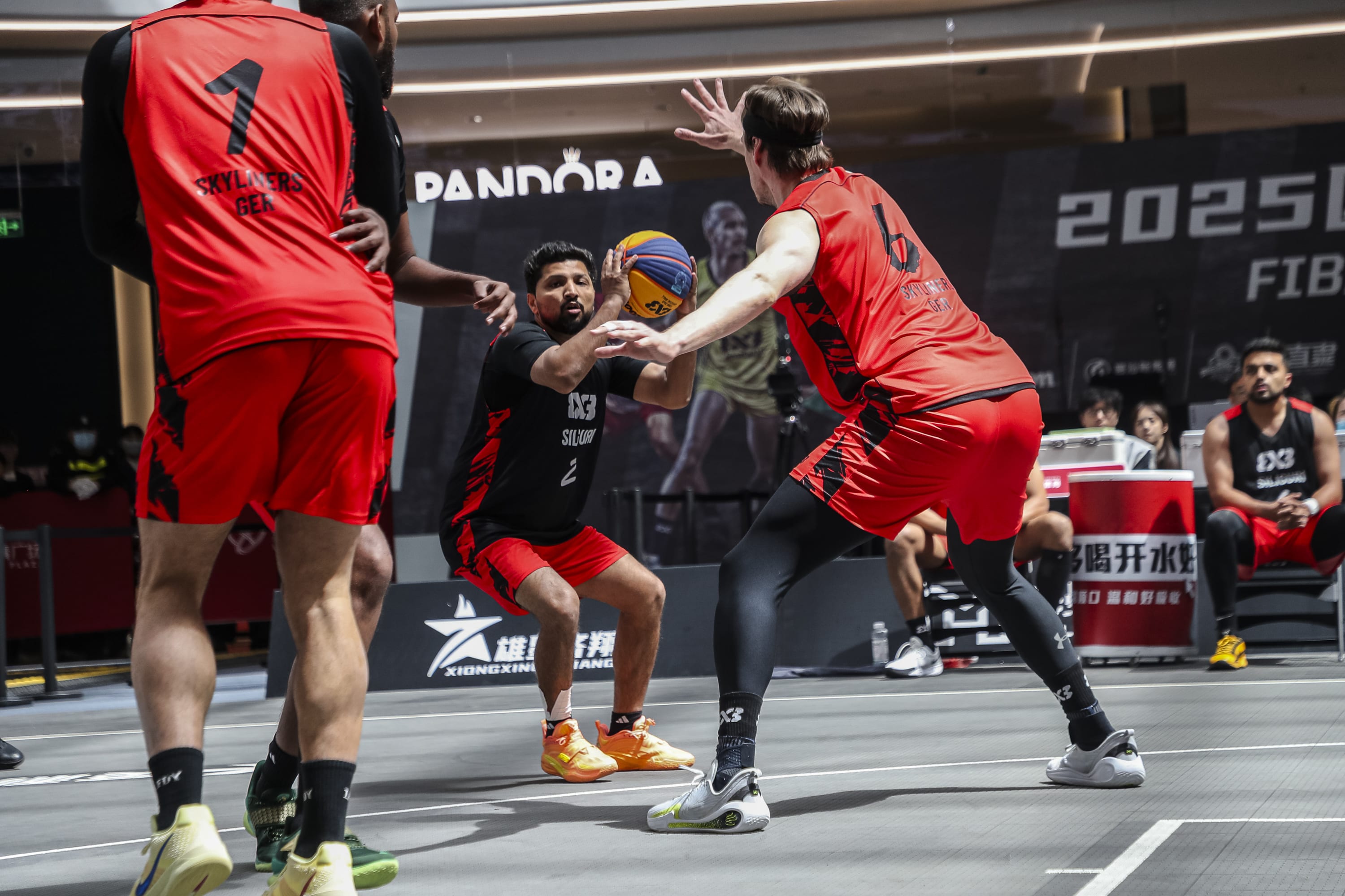 India player driving to the basket at FIBA 3x3 event
